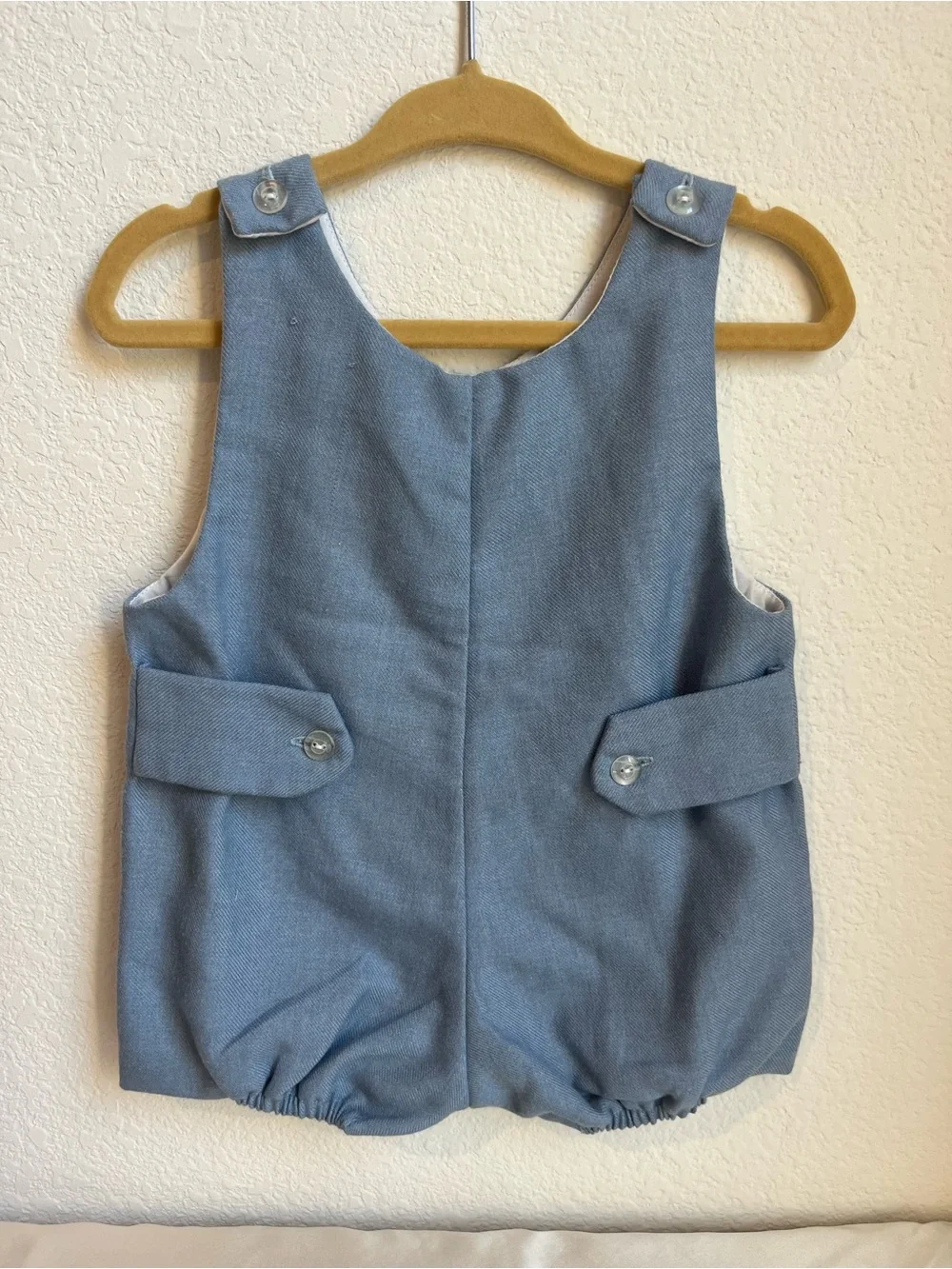 Vintage House of Hatten Blue Boys Smocked Police Car Romper